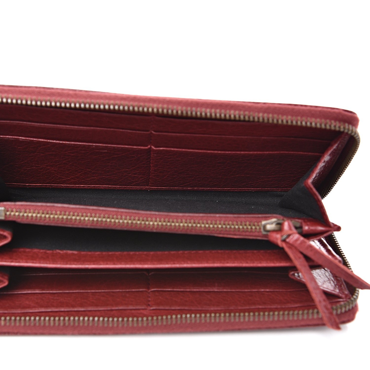 Balenciaga Agneau Classic Hardware Continental Zip Around Wallet Rouge Cerise 4 of 11