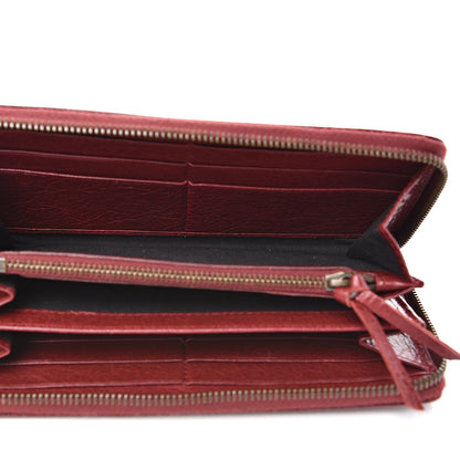 Balenciaga Agneau Classic Hardware Continental Zip Around Wallet Rouge Cerise 4 of 11