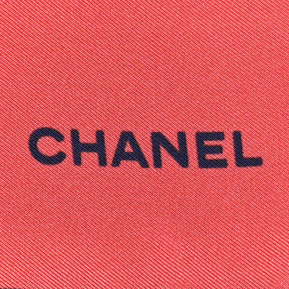 Chanel Silk CC Square Scarf Red Blue 3 of 3