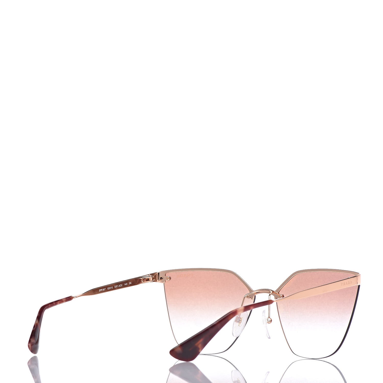 Prada Cinema Cat Eye Sunglasses SPR 68T Pink Gold 4 of 8