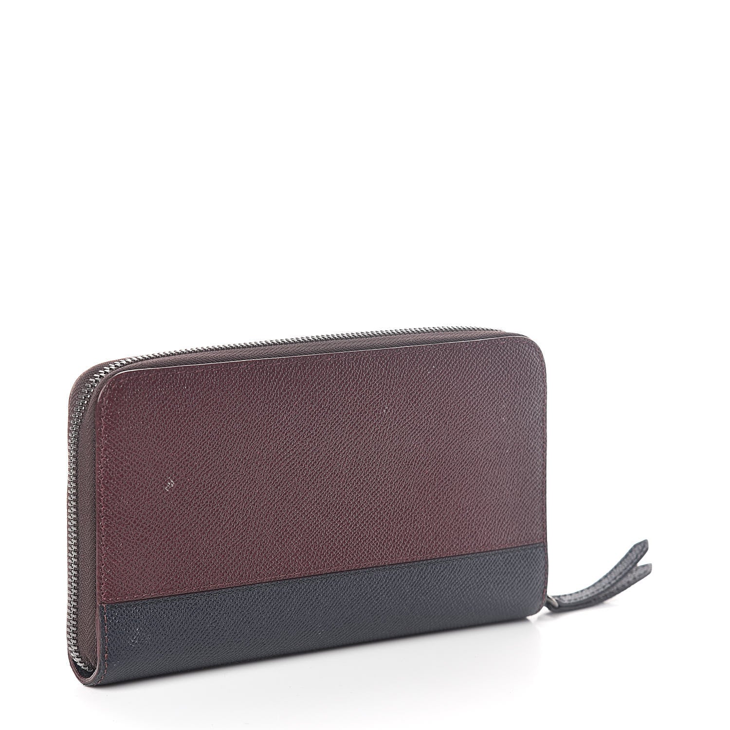 Burberry Calfskin Zip Around Wallet Burgundy Blue 3 of 7