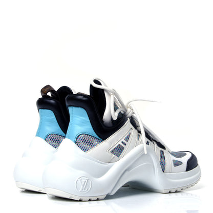 Louis Vuitton Calfskin Nylon LV Pop Archlight Sneaker 36 Blue 3 of 5