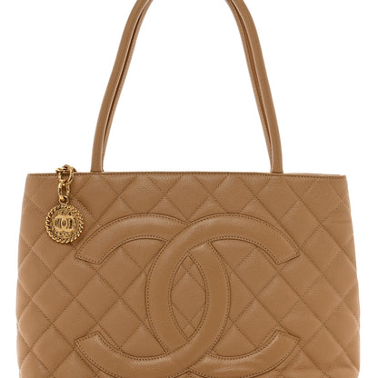 Chanel Caviar Quilted Medallion Tote Beige 5 of 9