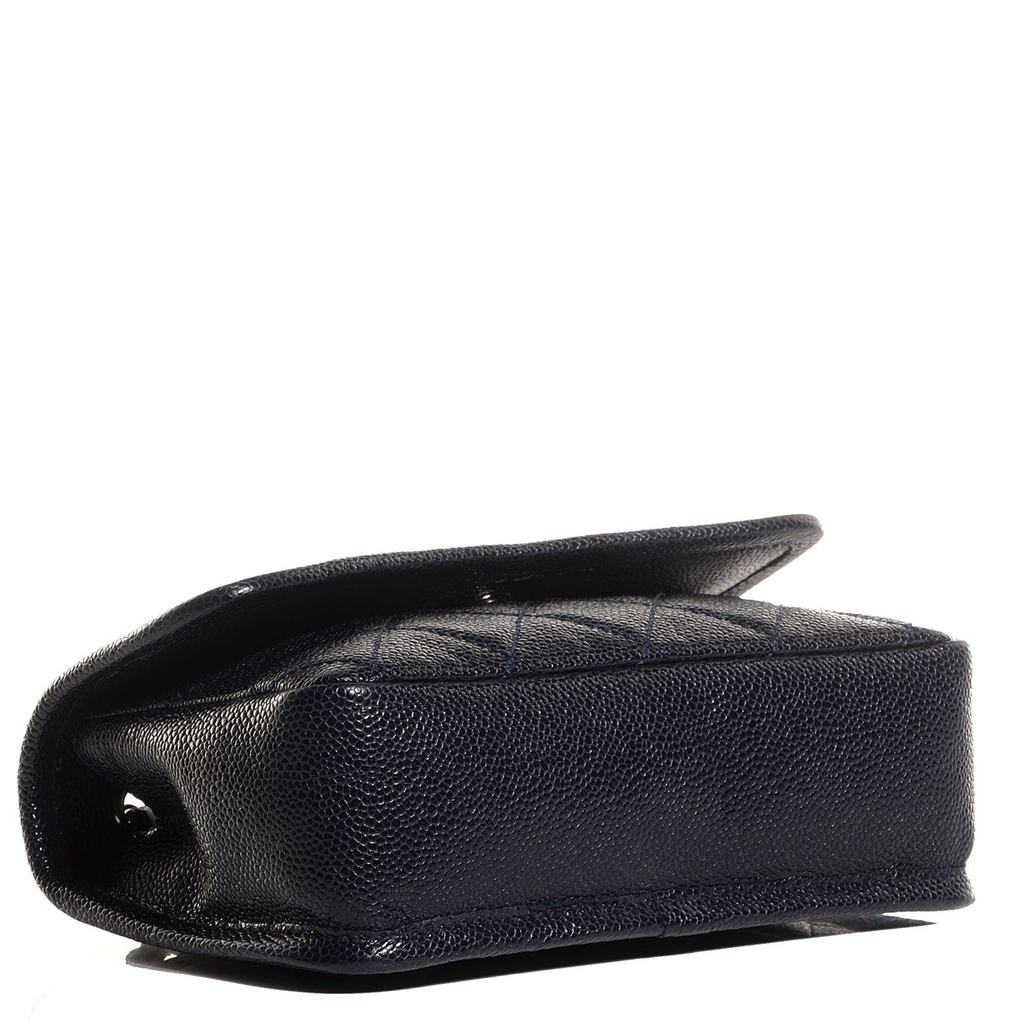 Grained Calfskin Small Natural Beauty Flap Navy Blue