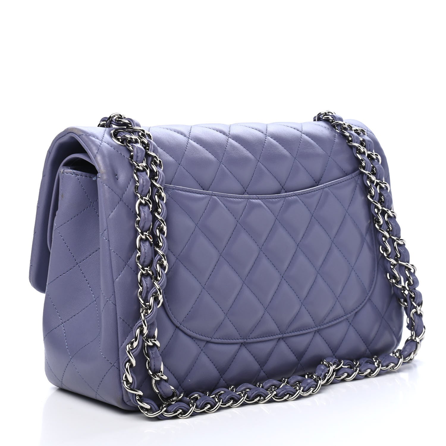 Chanel Lambskin Quilted Jumbo Double Flap Light Purple 2 of 9