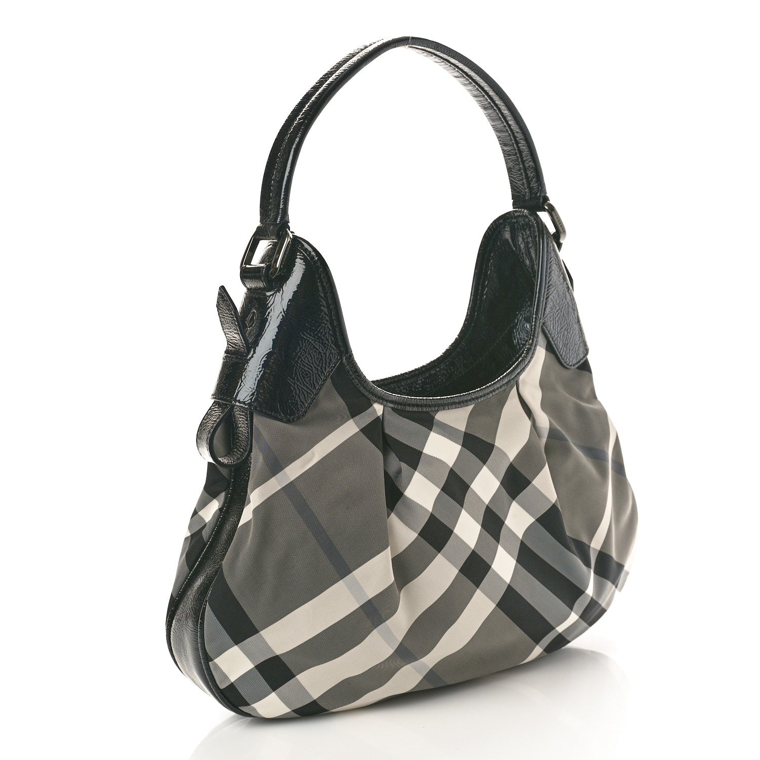 Burberry Beat Check Small Brooklyn Hobo Black 3 of 9