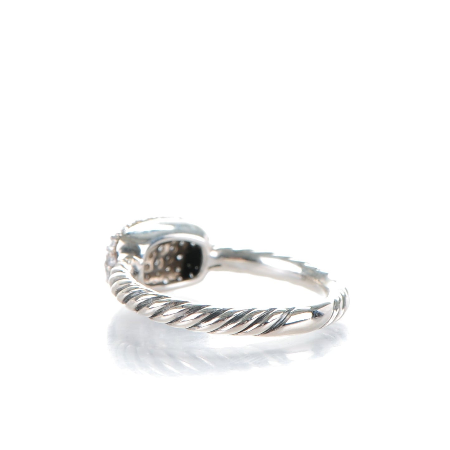 Sterling Silver Pave Diamond 7mm Petite Pave Ring 49 5