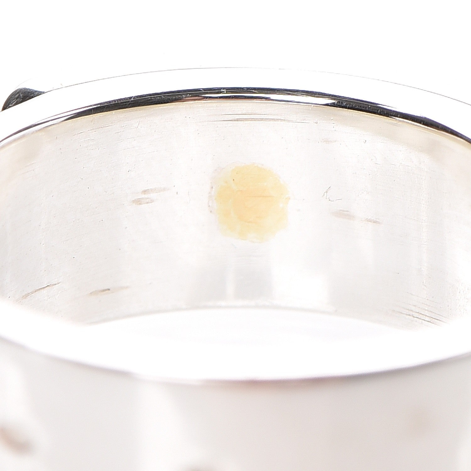 Hermes Sterling Silver 18K Yellow Gold Kelly Cadena Ring 54 6.25 8 of 17