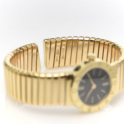 Bulgari 18K Yellow Gold 23mm Tubogas Quartz Watch Black 12 of 14
