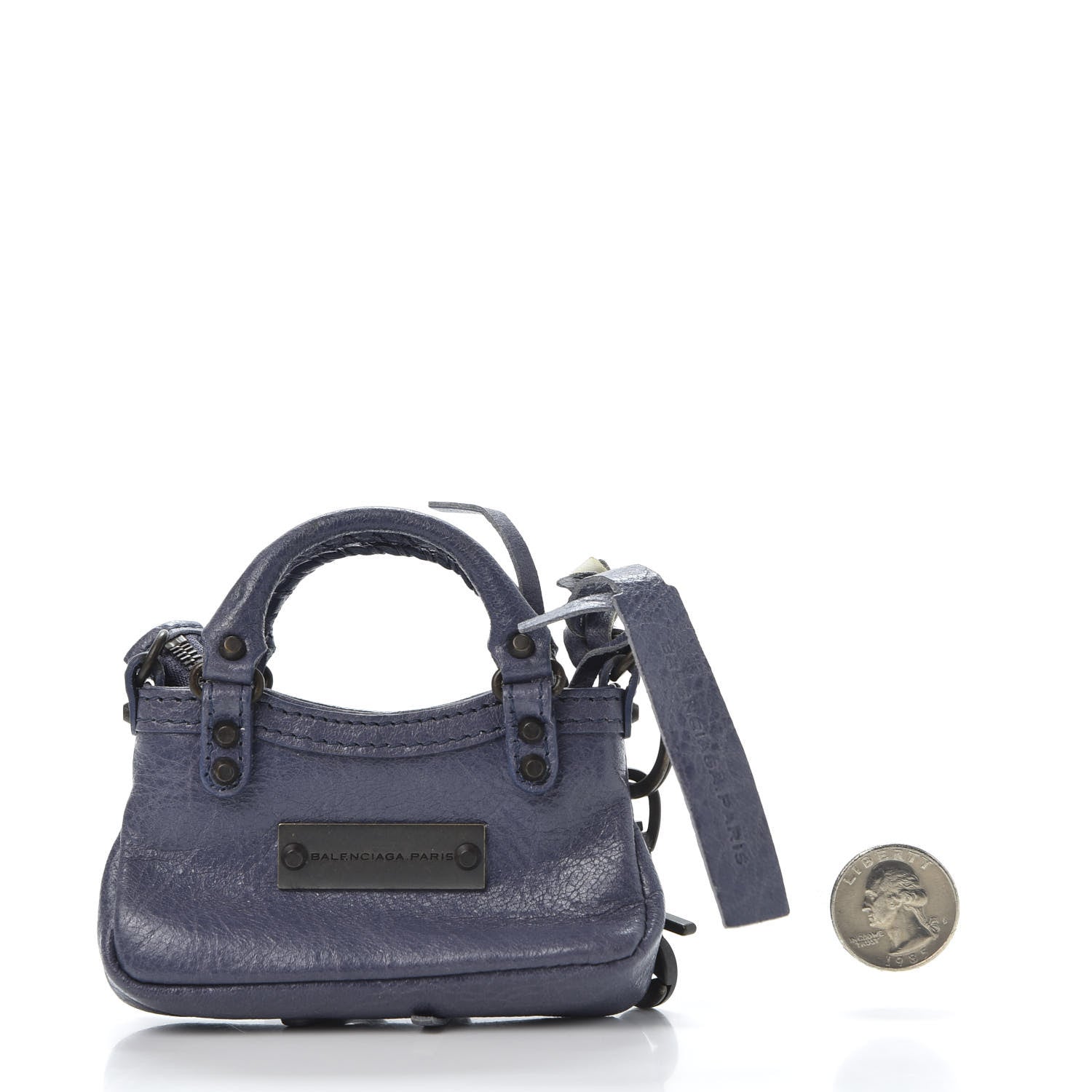 Balenciaga Agneau Classic Hardware Mini First Bag Charm Bleu Cobalt Bleu Electric 2 of 6