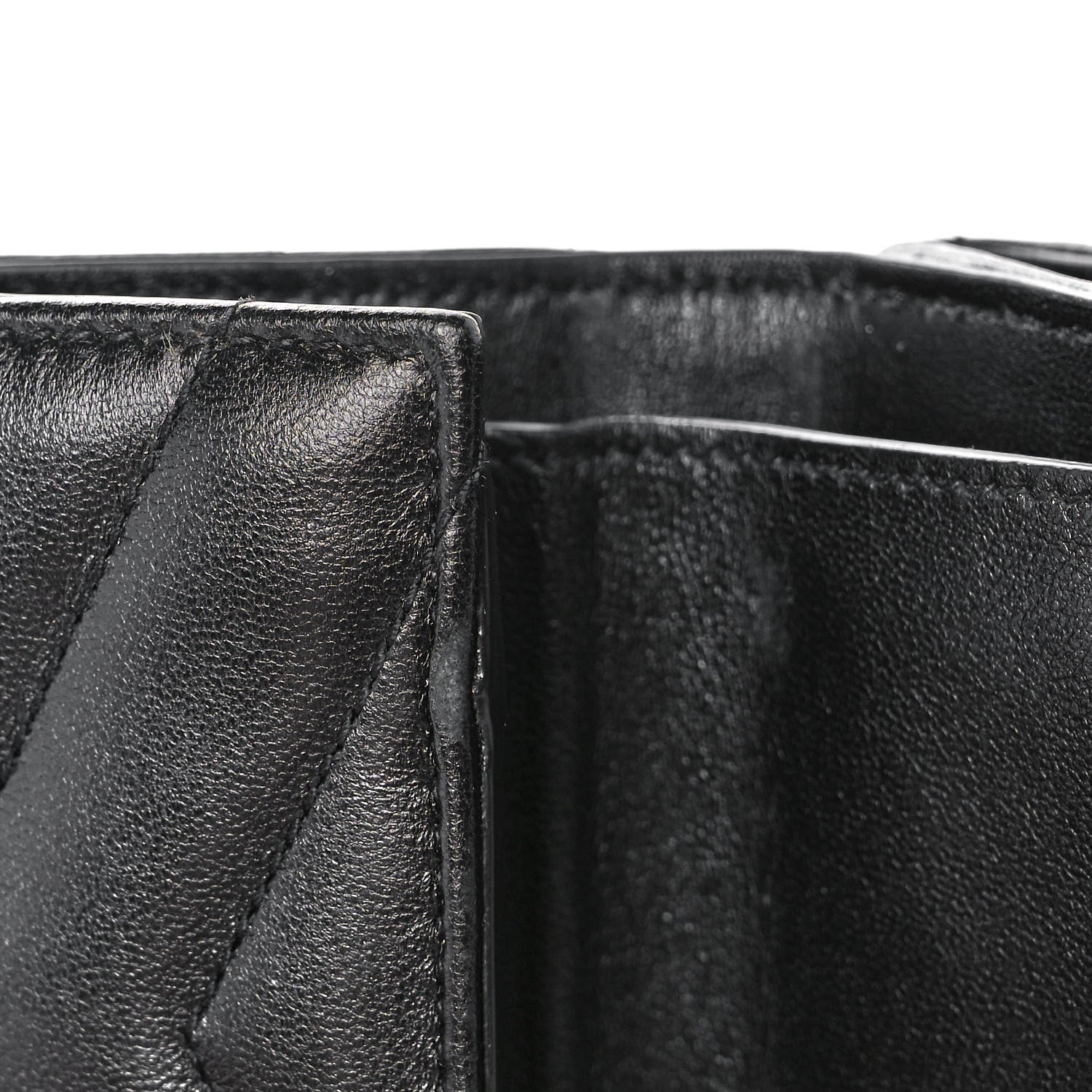 Saint Laurent Lambskin Y Quilted Monogram Loulou Tiny Wallet Black 11 of 12