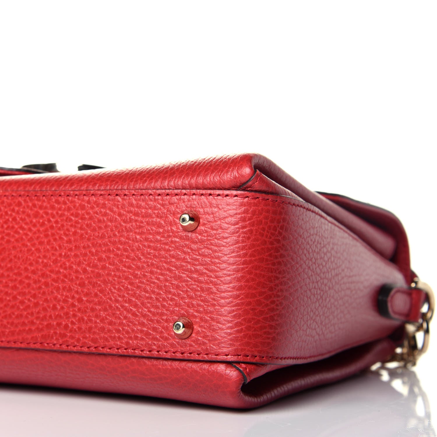 Gucci Dollar Calfskin Interlocking G Top Handle Shoulder Bag Red 9 of 9