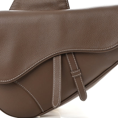 Christian Dior Grained Calfskin Kim Jones Saddle Bag Brown 8 of 13