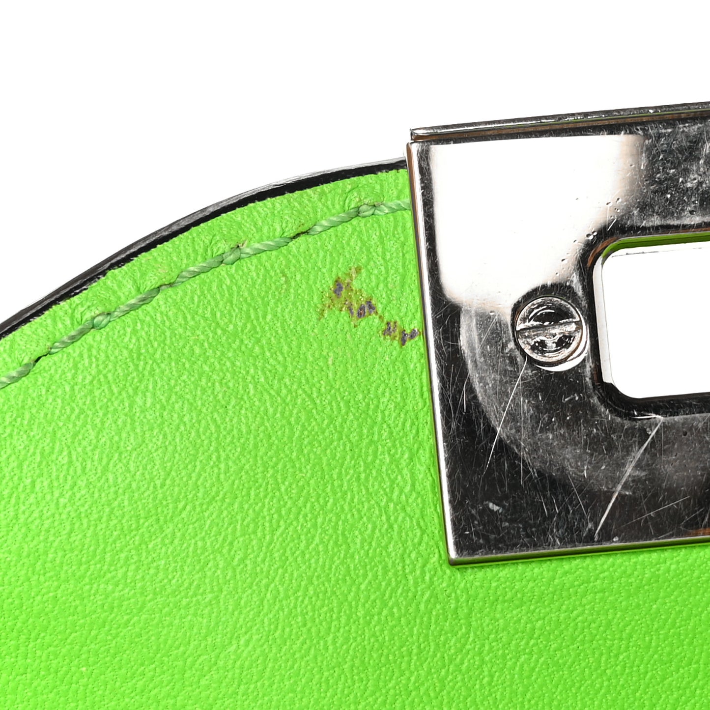 Vitello Medium Rockstud Tote Green Fluo