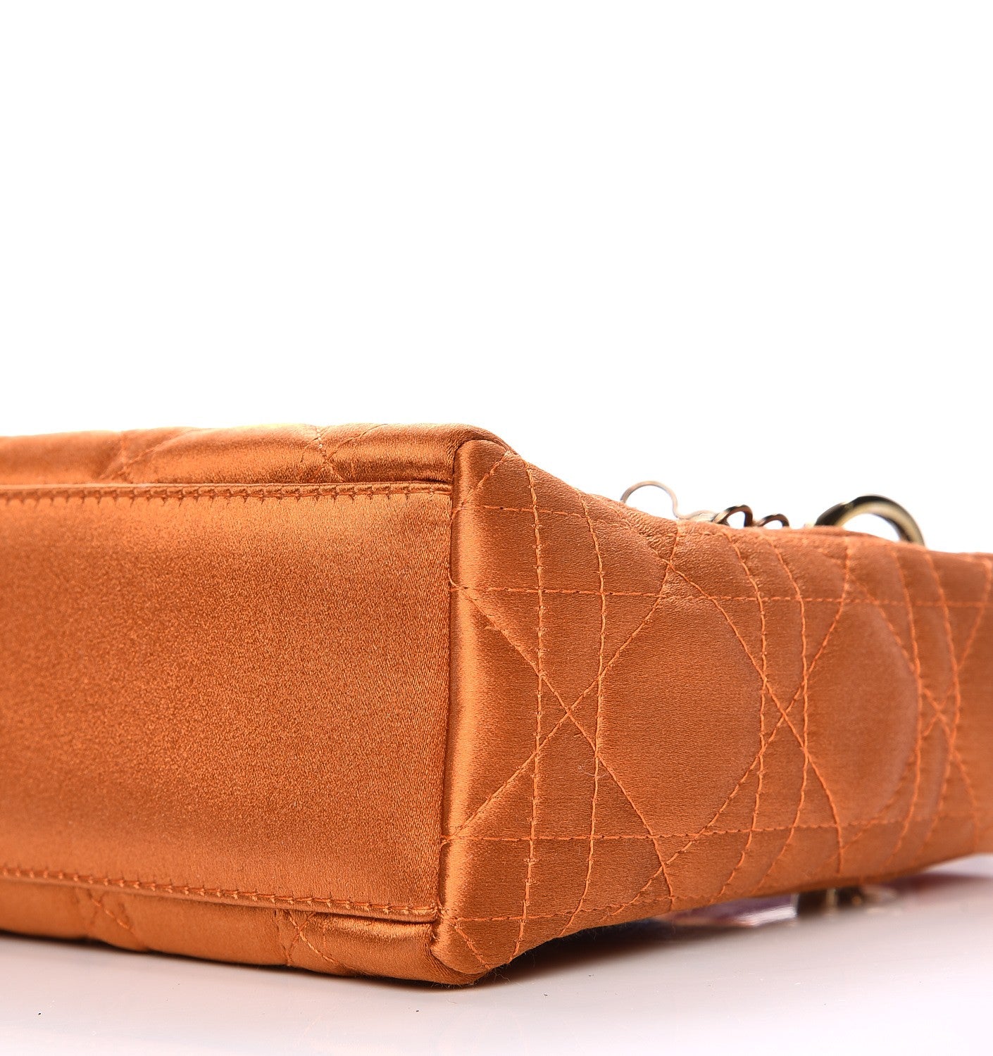 Christian Dior Satin Cannage Mini Lady Dior Orange 9 of 9