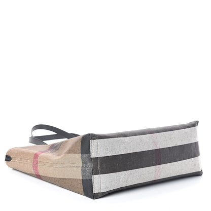 Burberry Coated Canvas Mega Check Medium Doodle Tote Black 4 of 8
