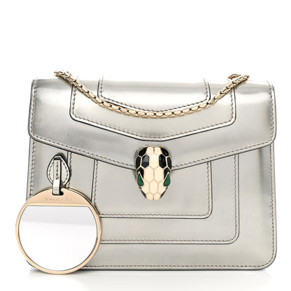 Bulgari Metallic Calfskin Serpenti Forever Crossbody Bag Silver 1 of 10