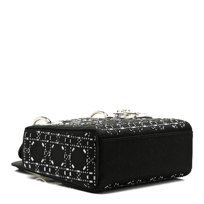 Christian Dior Satin Crystal Cannage Mini Lady Dior Black 4 of 11