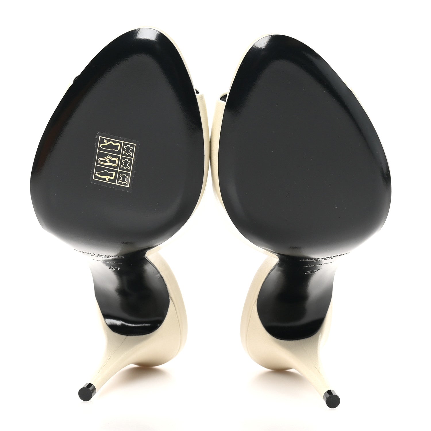 Saint Laurent Calfskin New Belfagor 95mm Mules 37 Pearl 6 of 10