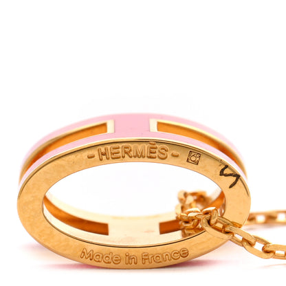 Hermes Lacquered Gold Pop H Pendant Necklace Rose Indien 6 of 7