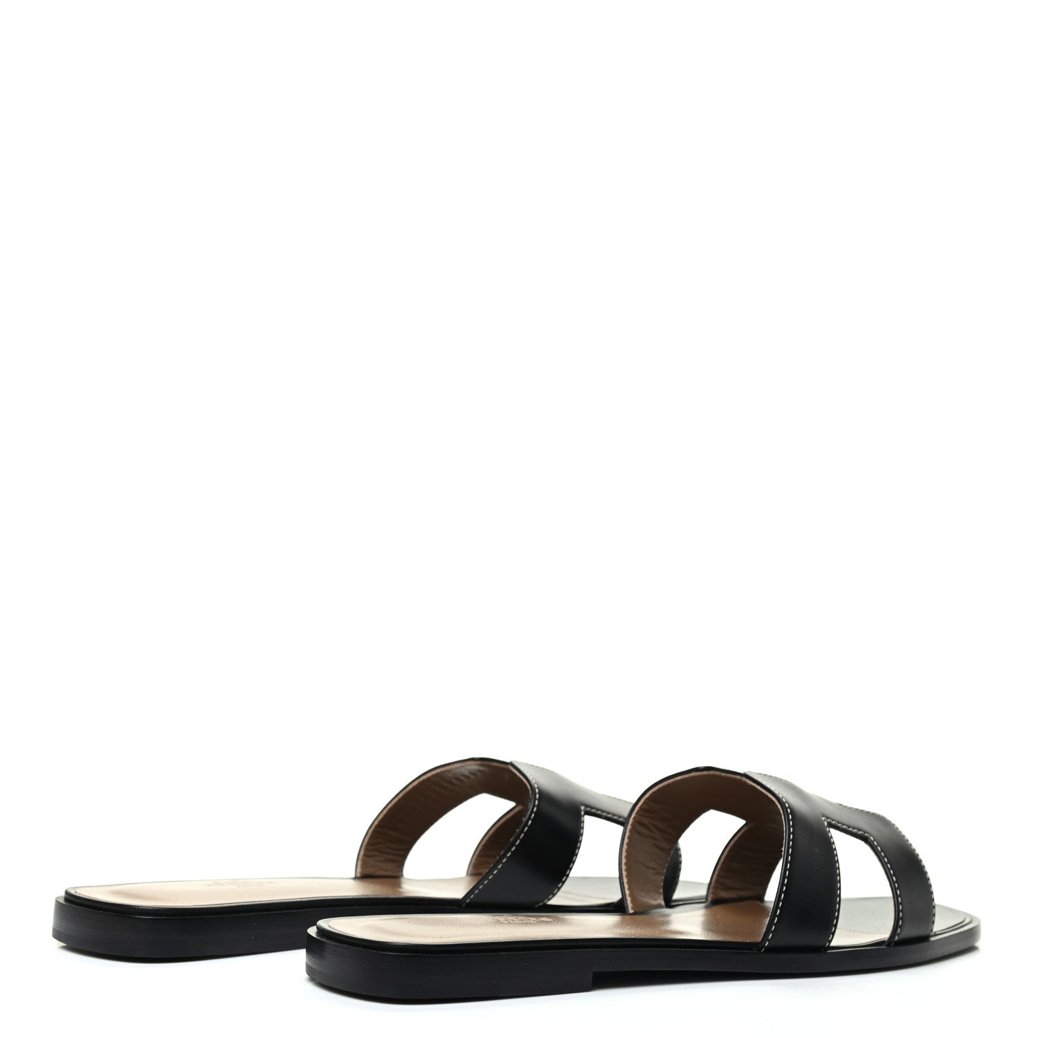 Hermes Box Calfskin Oran Sandals 41 Black 4 of 8