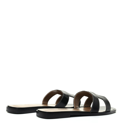 Hermes Box Calfskin Oran Sandals 41 Black 4 of 8