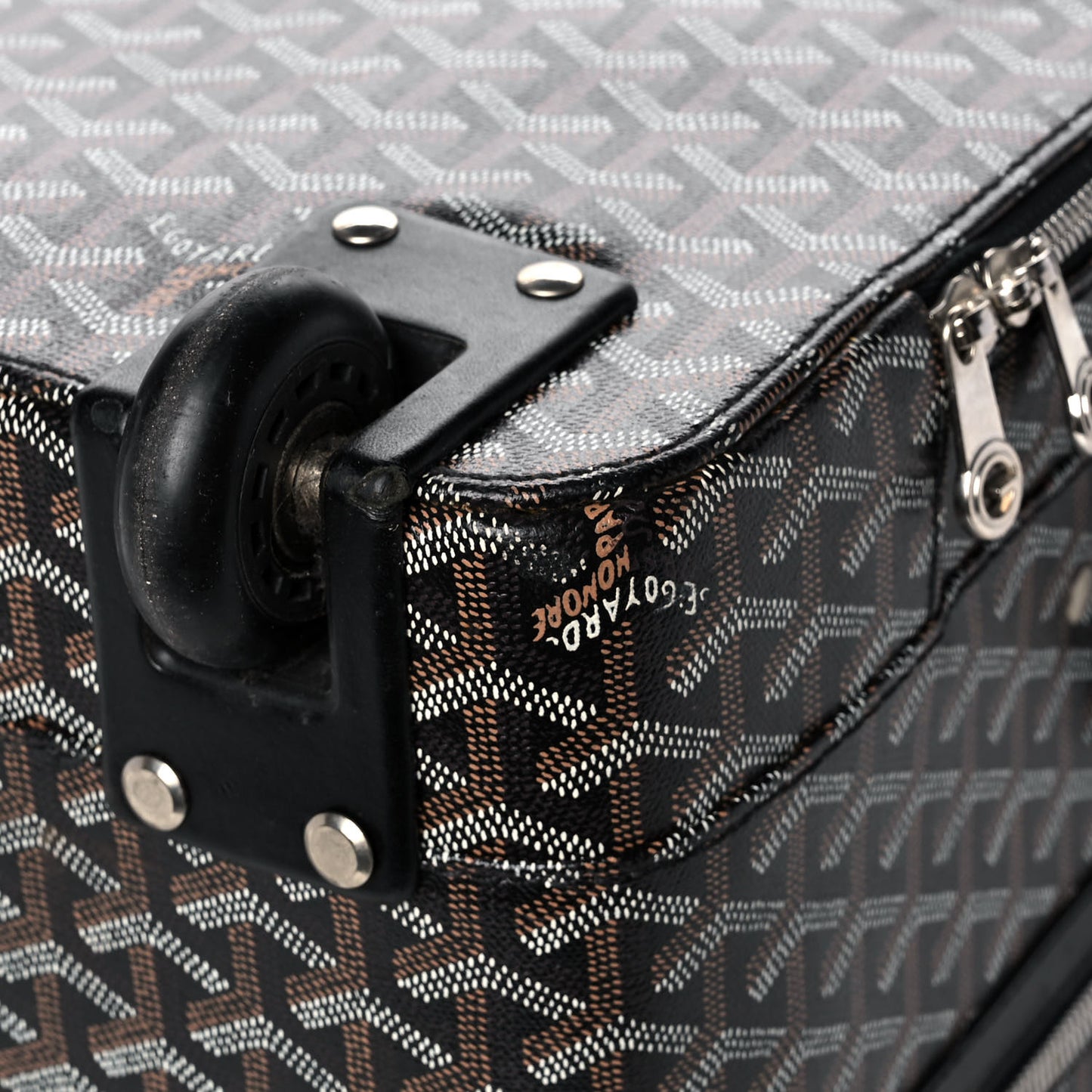 Goyardine Rolling Suitcase Trolley PM Black