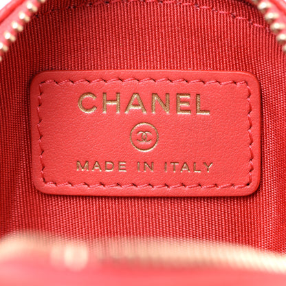 Chanel Caviar Quilted Filigree Zip Around Classic Coin Purse Red 6 of 8