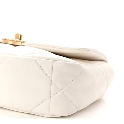Chanel Goatskin Quilted Medium Chanel 19 Flap White 10 of 11