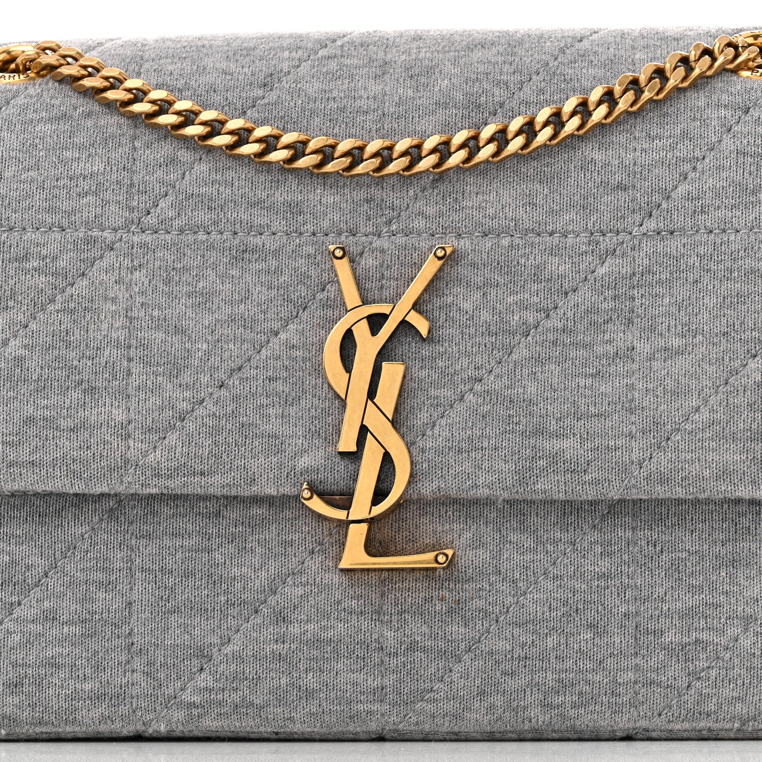 Saint Laurent Jersey Wool Patchwork Monogram Medium Jamie Grey 8 of 11