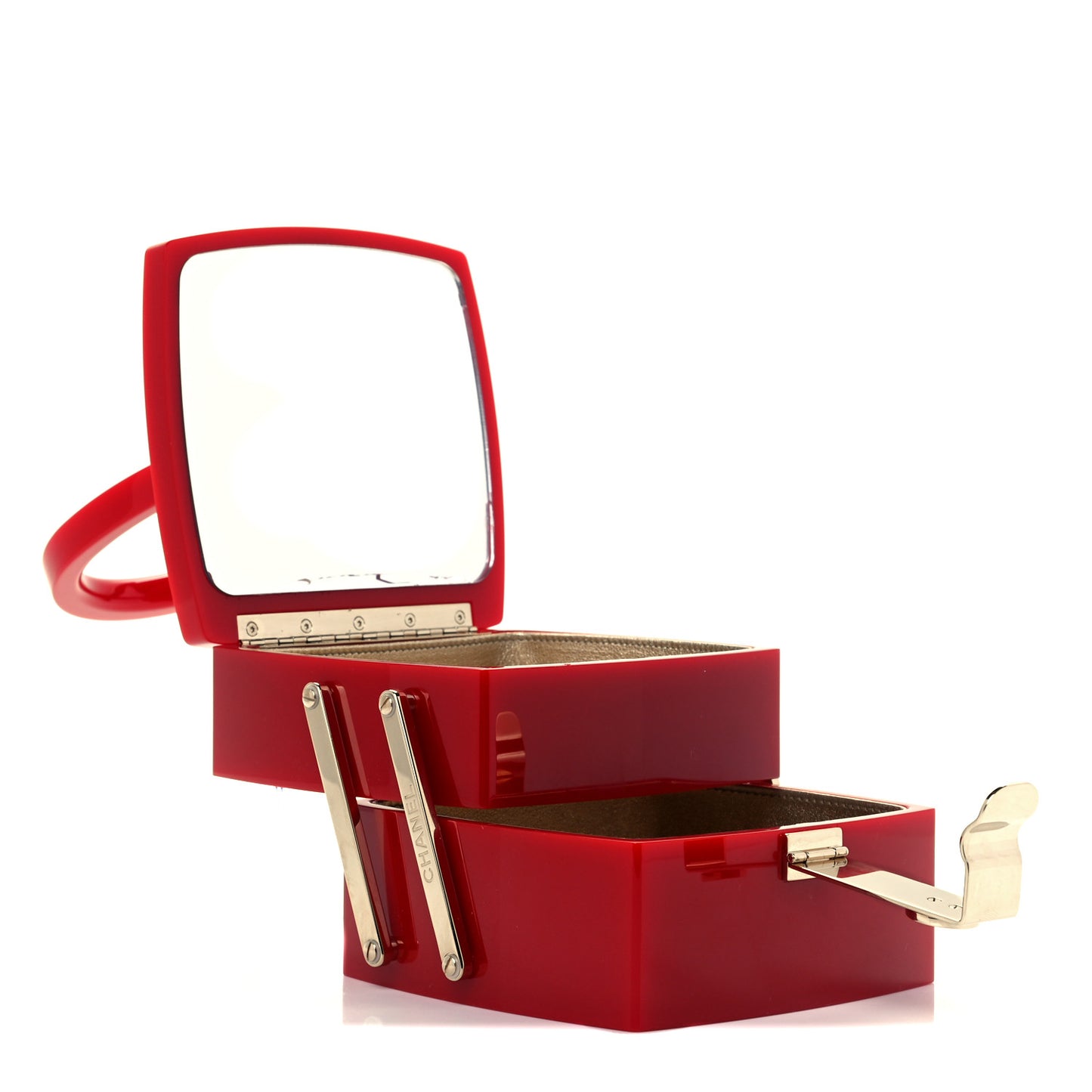 Plexiglass Evening in L'Atelier Minaudiere Jewelry Box Red