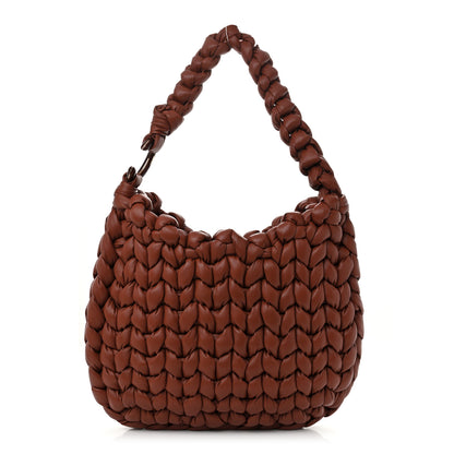 Chloe Lambskin Woven Wooden C Shoulder Bag Sepia Brown 1 of 10