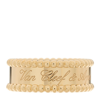 Van Cleef & Arpels 18K Yellow Gold Perlee Signature Ring 55 7.25 1 of 7