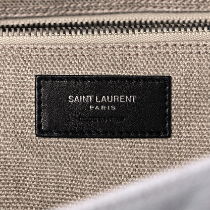 Saint Laurent Linen Calfskin Rive Gauche Tote Optic White 6 of 17