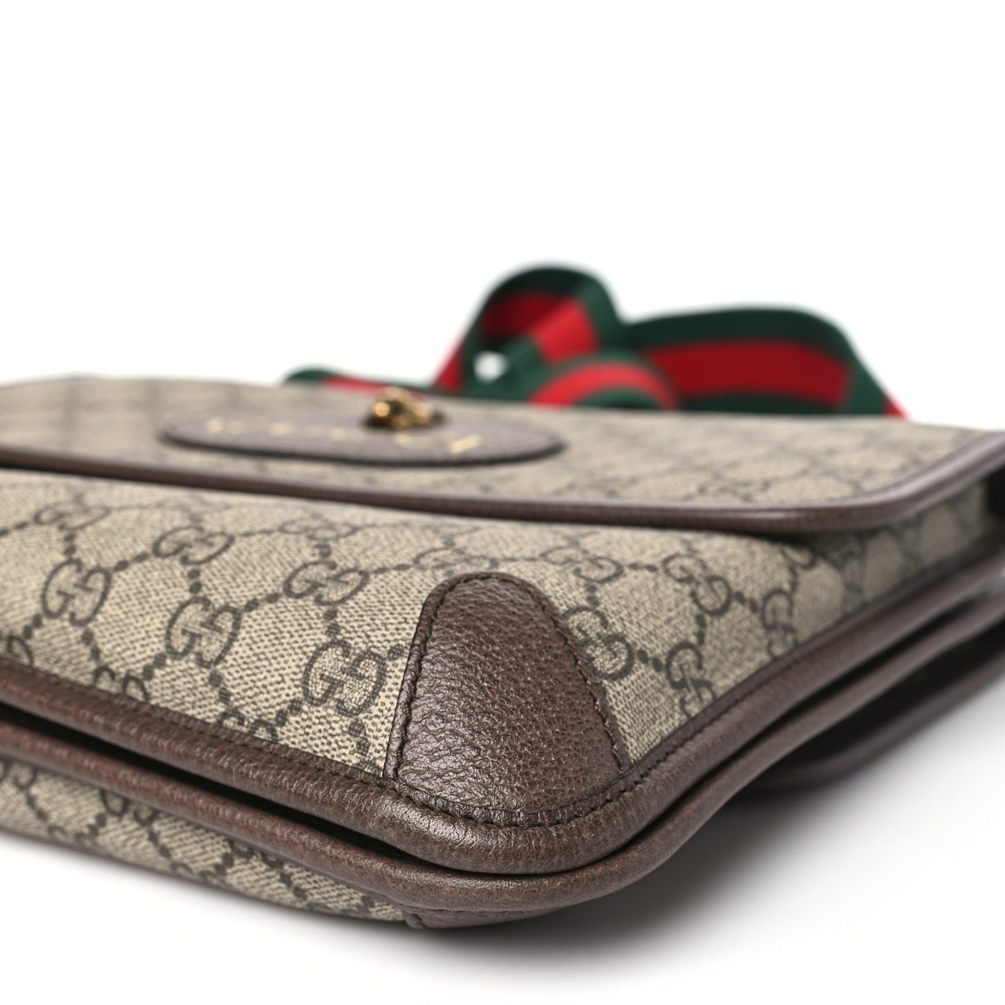 GG Supreme Monogram Web Neo Vintage Double Flap Messenger Bag Beige New Acero