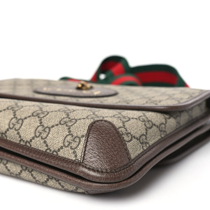 Gucci GG Supreme Monogram Web Neo Vintage Double Flap Messenger Bag Beige New Acero 10 of 10