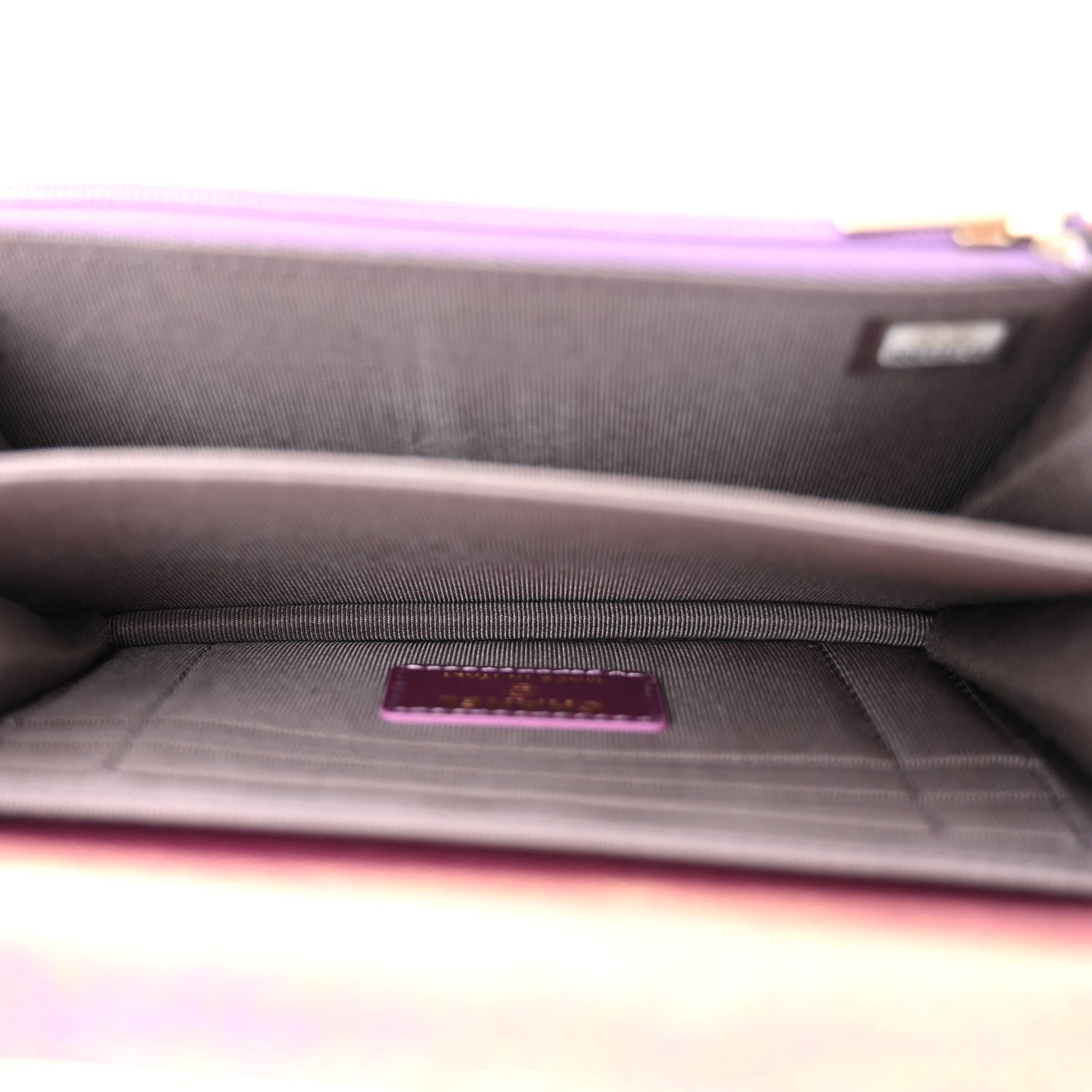 Chanel Iridescent Lambskin Quilted Mini Wallet On Chain WOC Purple 5 of 11