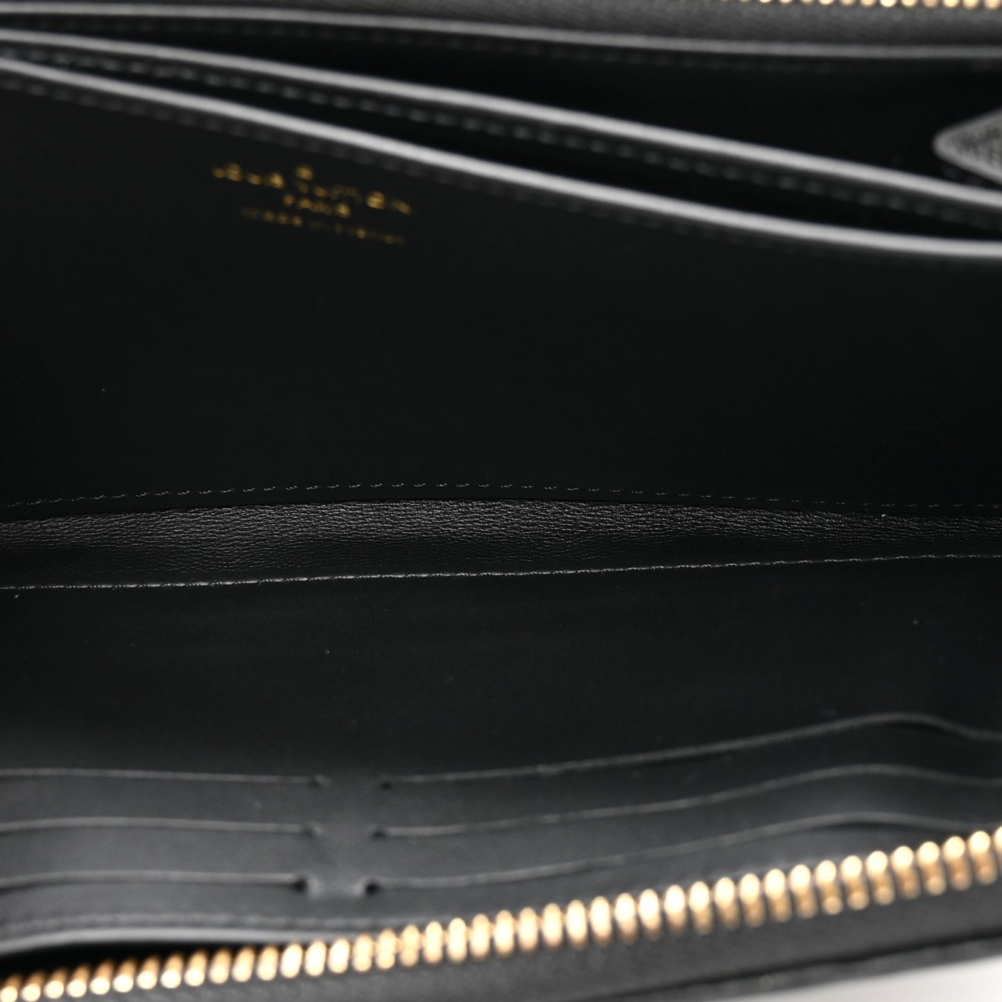 Lambskin Embossed Monogram Coussin Zippy Wallet Black