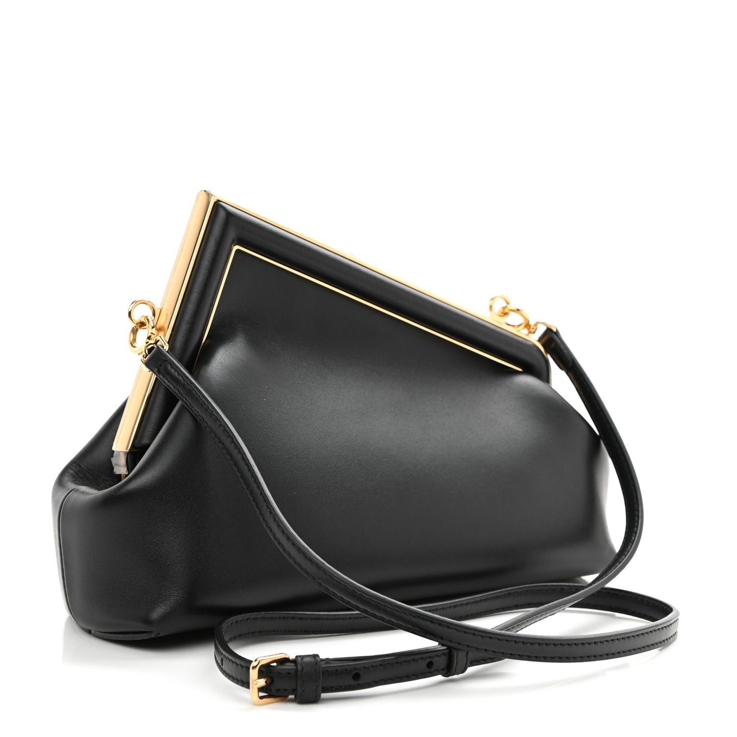 Shiny Nappa Small Fendi First Black