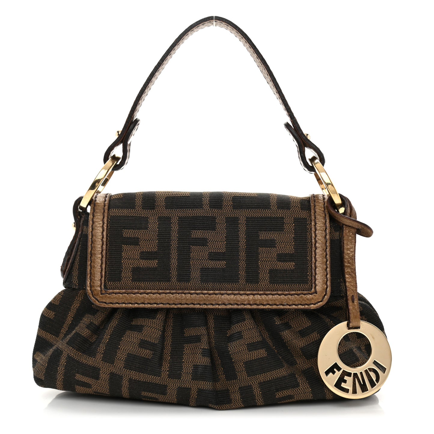Zucca Laminated Vachetta Mini Chef Shoulder Bag Tobacco Bronzo