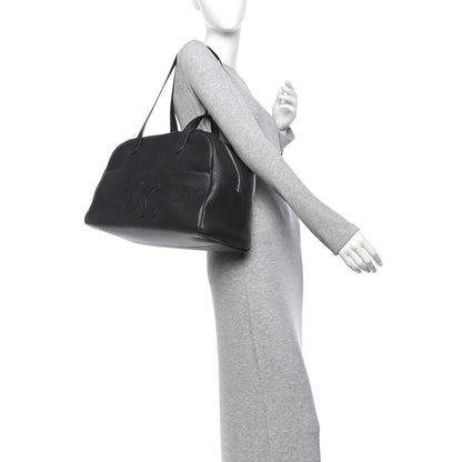 Celine Grained Calfskin Duffle Bag Night Green 2 of 9