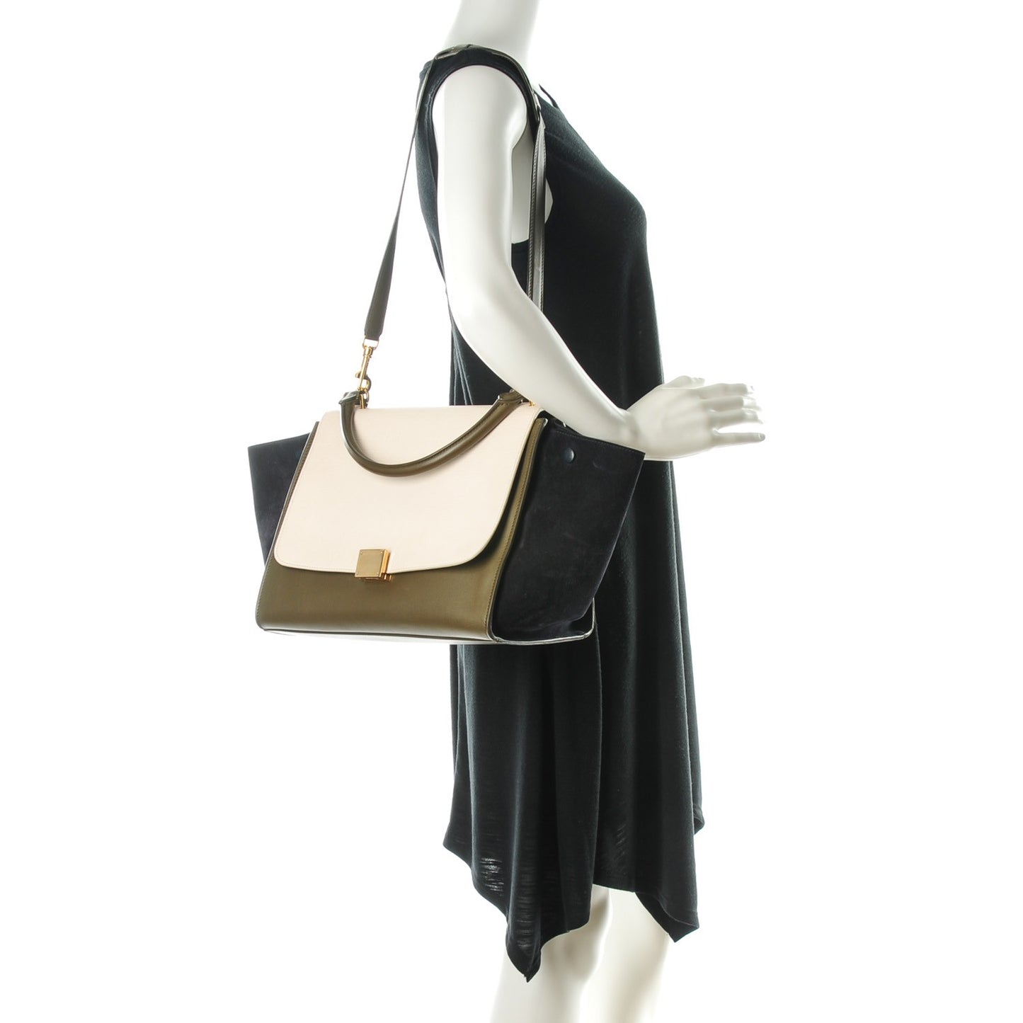 Velluto Calfskin Suede Medium Tri-Color Trapeze