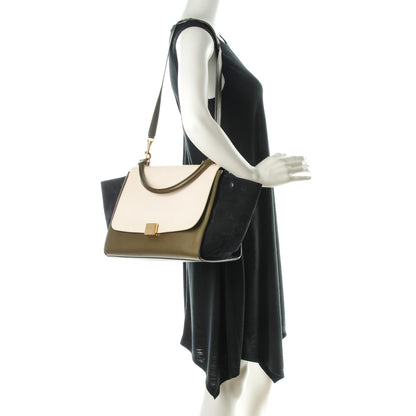 Celine Velluto Calfskin Suede Medium Tri-Color Trapeze 2 of 8