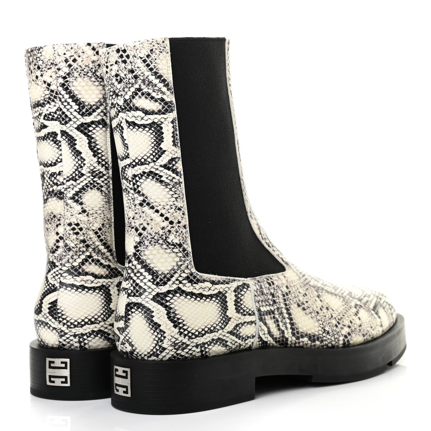 Givenchy Calfskin Snake Embossed Boots 42 Stone Grey 4 of 7