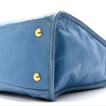 Miu Miu Vitello Shine Zip Tote Oceano 9 of 11
