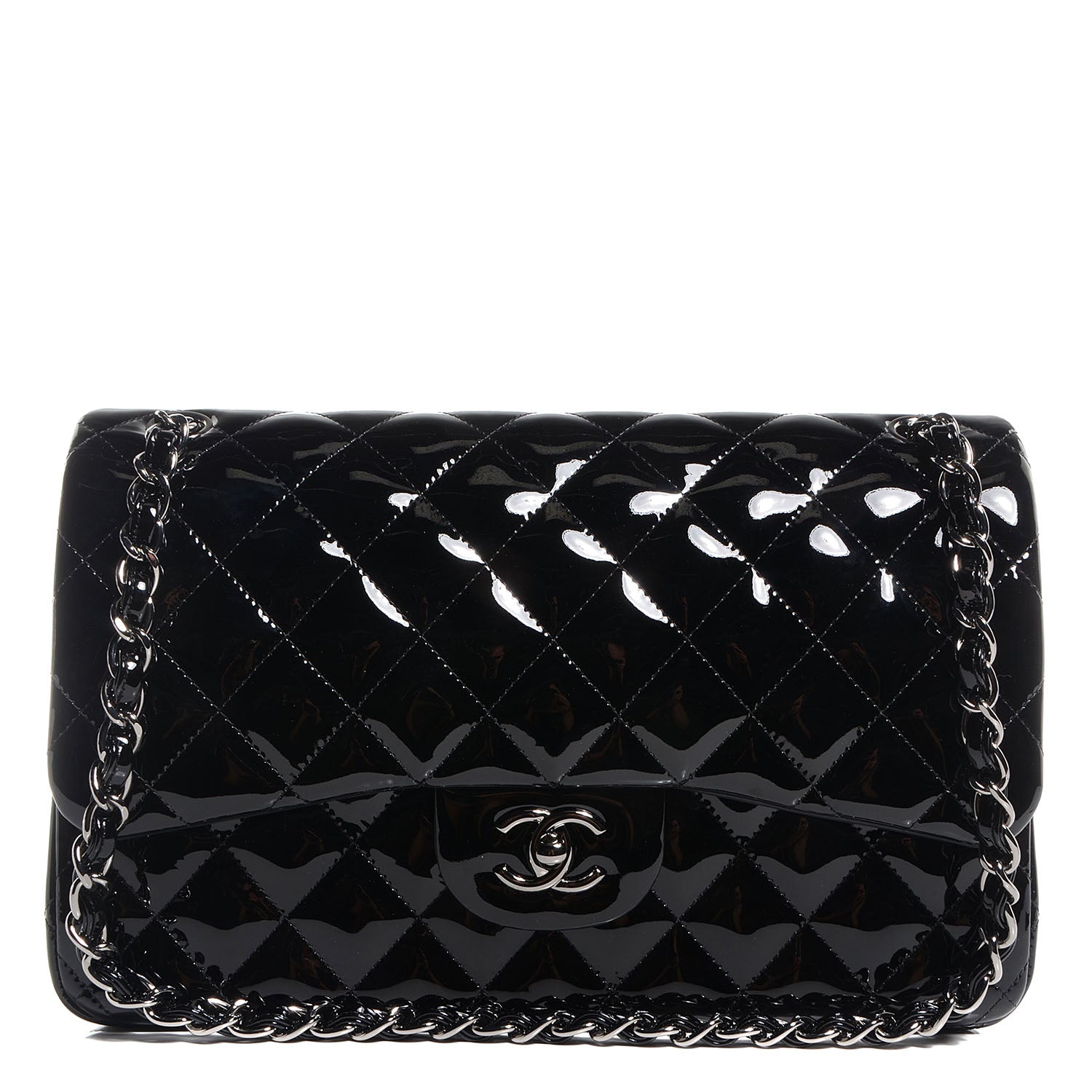 Chanel Patent Jumbo Double Flap Black 1 of 9