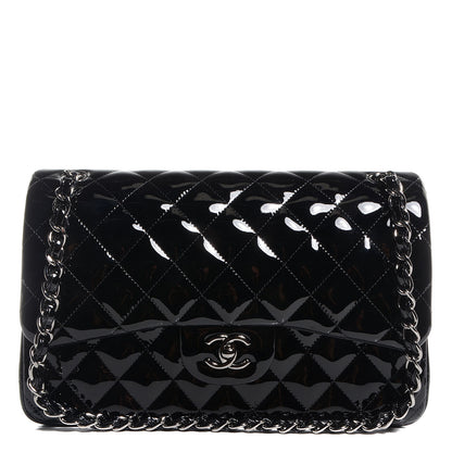 Chanel Patent Jumbo Double Flap Black 1 of 9