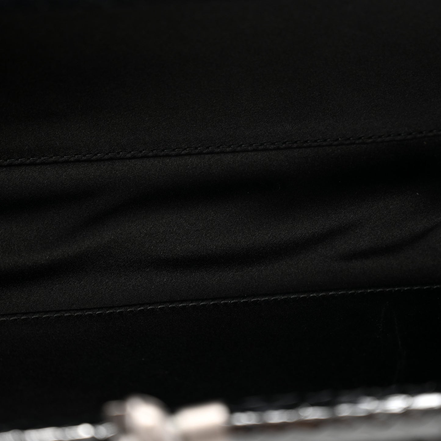 Satin Ayers Intreccio Impero Stretch Knot Clutch Black
