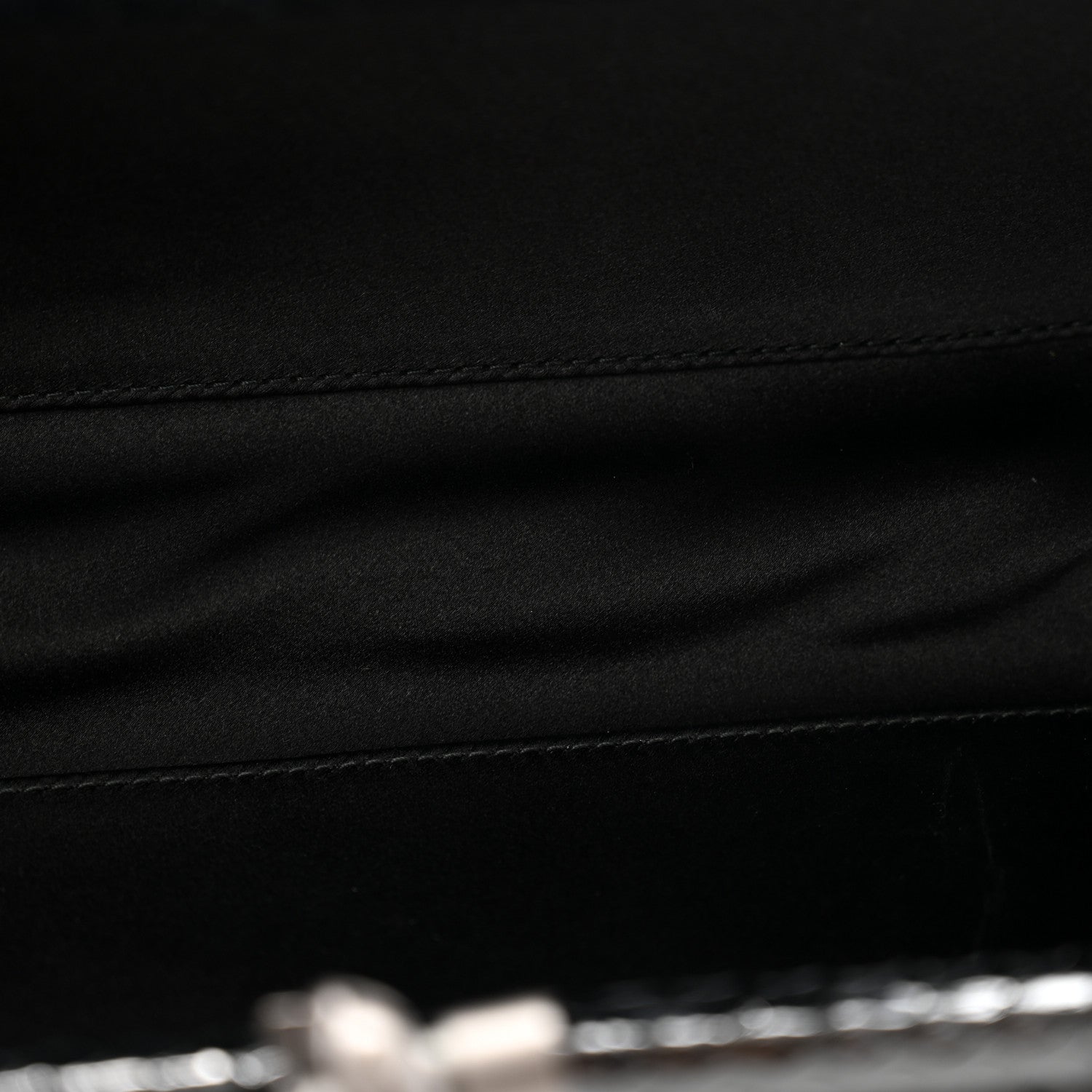 Bottega Veneta Satin Ayers Intreccio Impero Stretch Knot Clutch Black 5 of 7