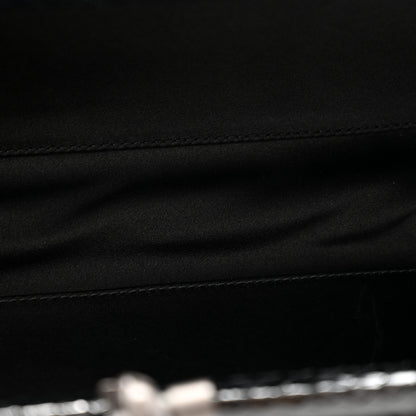 Bottega Veneta Satin Ayers Intreccio Impero Stretch Knot Clutch Black 5 of 7